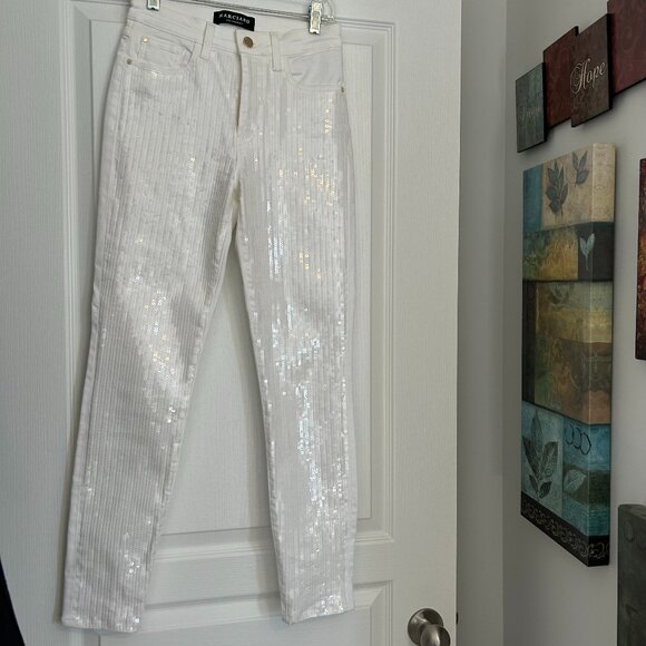 Marciano White Sequin Skinny Jeans – Size 26 - Picture 1 of 7